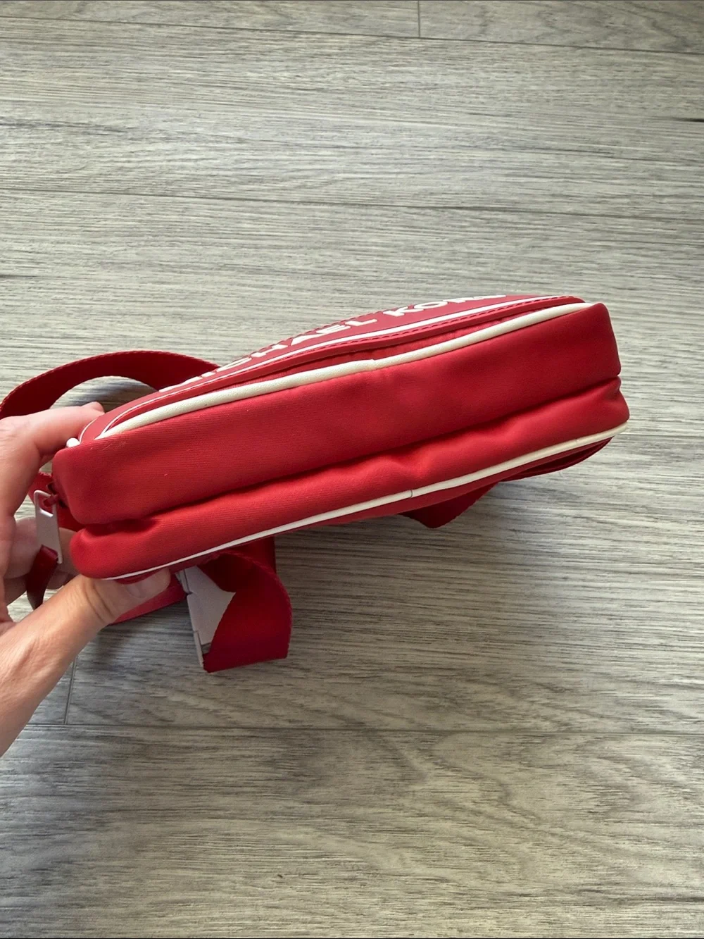 Michael Kors Red Belt Bag with White Trim
